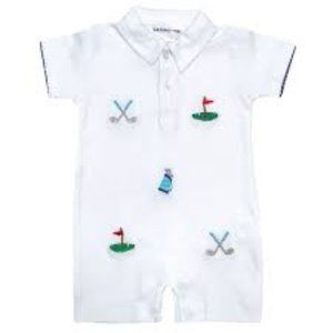 Sammy + Nat Golf Embroidered Romper 9M 6-9M